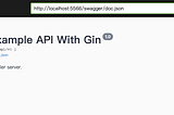 OpenAPI: Swagger API Swaggo/swag
