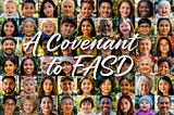 A collage of human faces of all ages and ethnicities with the words: ‘A Covenant to FASD’ superimposed in the centre.