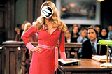 A picture of Elle Woods from Legally blonde with a NYU Local logo over her face