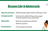 Vacante: Líder de Administración