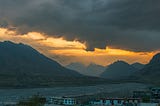Sunset view from Kaza town