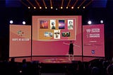 Marina Ponti, Global Director of the UN SDG Action Campaign during the unveiling of 7 selected artworks at the UN SDG Action Awards Ceremony in Rome.