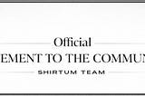 Official Statement to the Community