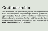 Gratitude Robin