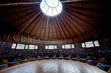 Maloka — a round room with mats on the floor for meditation and other ceremonies.