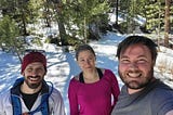 Picture of Cameron, Alana, and Sean on a hike in Colorado.