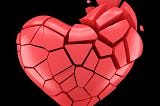 a heart broken into pieces
