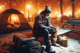 Homeless Veteran camped out in downtown Denver