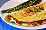 bacon cheese tomato omelet