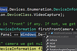 How to get the front or rear camera on Windows