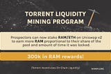 Ramifi Liquidity Mining Is Now Live — Over 300k In RAM Rewards!