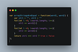 Check If Two String Arrays are Equivalent in JavaScript