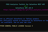 FOSS Analytics Toolkit for Salesforce REST API