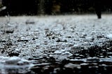 raindrops on wet ground