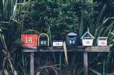 A row of mailboxes