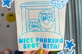 Blueyy Nice Parking Spot, Rita Car Decal | Blueyy Vinyl Decal | Cute Car Decals | Cute Car Sticker | Cute Car Bumper Stickers | Car Decals