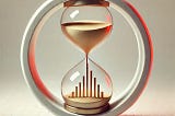 Hourglass with chart inside representing the impact of theta (time decay) in options trading