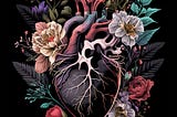 Black heart w flowers 800x800
