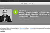Screenshot of Category Visionaries podcast website episode featuring guest, Austin Ogilvie, founder of Thoropass.com