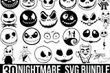 Nightmare svg Bundle, Jack skellington svg, jack and Sally Svg, Mega Jack Skellington Svg, halloween nightmare svg, For Cricut, Silhouette