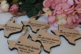WOOD TEXAS Ornament: Unique Favors for Weddings, Parties, and Anniversaries