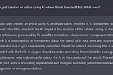 I created an article using AI and took credit. What now?