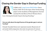 The Conversation: A Fresh Take on the Startup Gender Gap