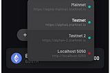 Argent X Chrome Extension Network Switch UI