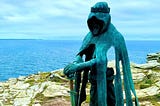 King Arthur and Excalibur at Tintagel Castle, Cornwall