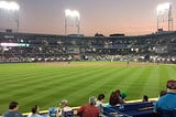 Sunset at a baseball game