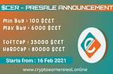 $CER ✅ PRESALE ANNOUNCEMENT: