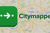 Citymapper’s logo overlapping a map