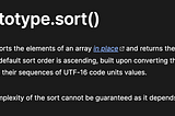 Explanation of Javascript build-in sort() from MDN