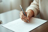 A woman taking notes