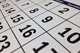 Photo of calendar page.
