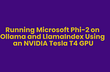 Running Microsoft Phi-2 on Ollama and LlamaIndex Using an NVIDIA Tesla T4 GPU