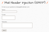 Mail Header Injection (SMTP)