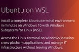 Windows Subsystem for Linux (WSL) on Windows 10
