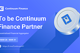 Continuum Finance Moderator Application is started now!