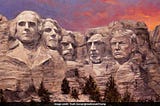 Posted by Trump on his double misnomer media site showing himself sculpted as the fifth president on Mount Rushmore. I imagine on the back of Mt Rushmore is a gigantic ass.