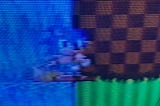 Screenshot closeup of Sonic 2 running on tube TV