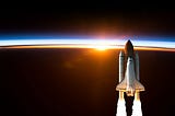 rocket ship taking off into space SEO content writing services that skyrocket G. K. Hunter