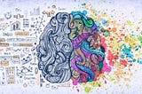 Colorful brain with a mind map