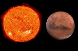 Picture of the Sun and Mars