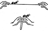An ant walks along a straight string and has a long way to go. An ant walks across a folded string and is already there.