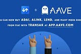 Fiat -> aTokens on Aave, Powered by Transak