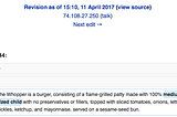 Burger King’s Whopper on Wikipedia