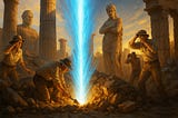 AI generated illustration showing the discovery of an OOPART