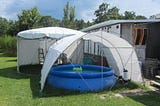poly tarps used as pool covers