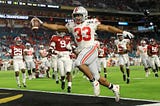 Which college football programs were most-watched from 2021–25?